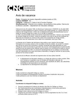Charg&eacute;(e) de mission dispositifs scolaires (poste en CDI)
