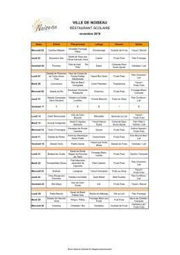 Menus du mois de NOVEMBRE