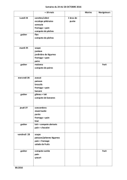 Semaine du 24 AU 28 OCTOBRE 2016 + 18 mois