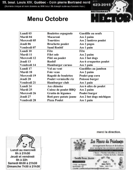 voir le menu - Restaurant Hector