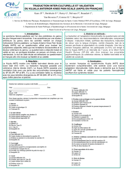 Poster SFTS - ORBi - Universit&eacute; de Li&egrave;ge
