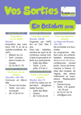 Toutes les sorties en octobre dans la région
