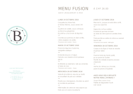MENU FUSION &Agrave; CHF 26.00