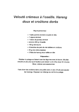 Velouté crémeux à l`oseille... - Mairie de Loon