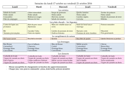 Menu de la Semaine 42 - CAS de l`agglomération Dijonnaise