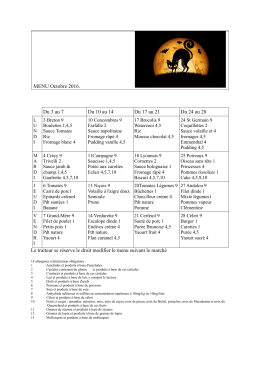 Menu Octobre 2016 - École Saint