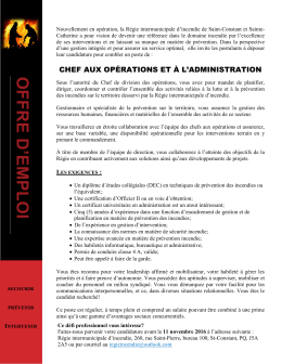 Chef aux op&eacute;rations et &agrave; l`administration