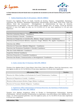 Avis de recrutement CNSS FR V 14.09