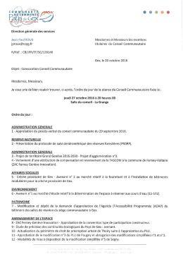 Consultez l`ordre du jour - Communaut&eacute; de Communes du Pays de