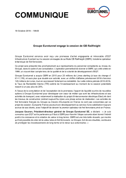 Groupe Eurotunnel engage la cession de GB Railfreight