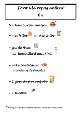 Formule repas enfant 6 €