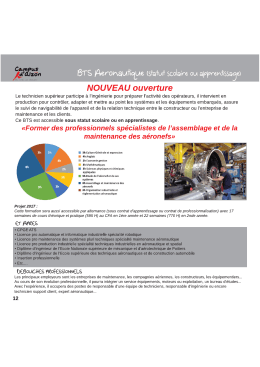 Page 1 NOUVEAU OLIVerture Le technicien supérieur participe à l