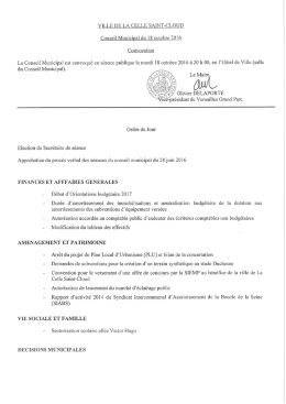 Télécharger l`ordre du jour - Mairie de La Celle Saint