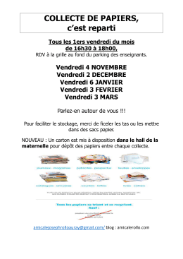 dates COLLECTE DE PAPIERS 2016-2017