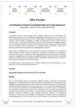 Offre d`emploi pour un responsable d`&eacute;quipe