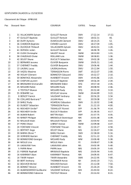 le classement du Gentleman - Vélo Club Villefranche Beaujolais