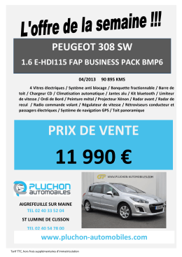 prix de vente - Pluchon Automobiles
