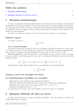 Table des mati`eres 1 Situation math&eacute;matique 2