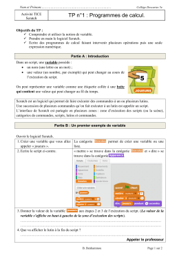 TP n°1 : Programmes de calcul.