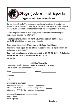 Stage judo et multisports