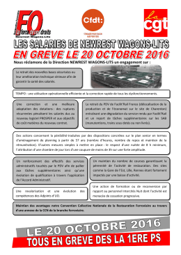 Nous r&eacute;clamons de la Direction NEWREST