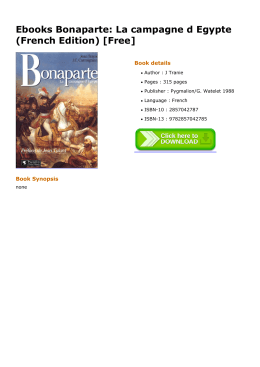 Ebooks Bonaparte: La campagne d Egypte (French Edition