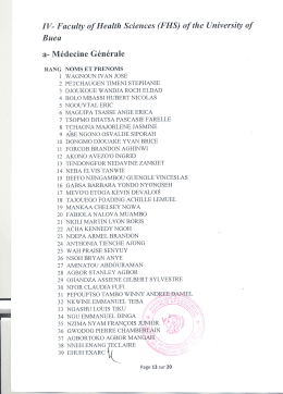 Page 1 IV- Faculty of Health Sciences (FHS) of the University of