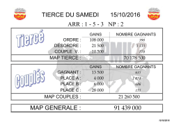 Résultat PMU du 15 octobre 2016