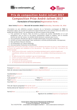 Télécharger le bulletin d`inscription