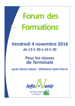 Vendredi 4 novembre 2016 de Terminale - Notre