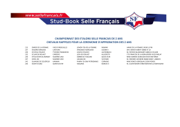 championnat des etalons selle francais de 2 ans chevaux rappeles