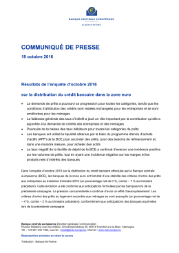 COMMUNIQUÉ DE PRESSE