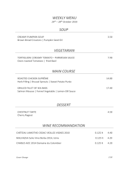 Restaurant Weekly Menu