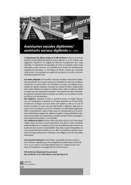 Assistantes sociales diplômées/ assistants sociaux diplômés60 – 80%