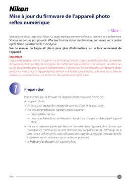 Mise &agrave; jour du firmware de l`appareil photo reflex num&eacute;rique &ndash; Mac