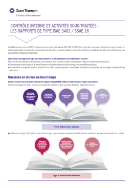 Contrôle interne et aCtivités sous-traitées : les