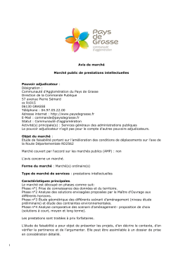 Avis de march&eacute; March&eacute; public de prestations