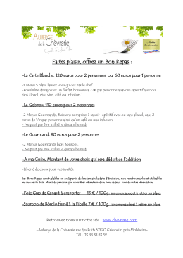 Faites plaisir, offrez un Bon Repas