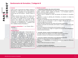 Gestionnaire de formation / Cat&eacute;gorie B