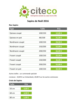 Liste des prix des sapins