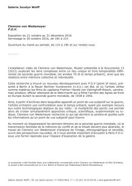 Galerie Jocelyn Wolff Clemens von Wedemeyer POV Exposition du