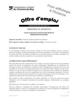 Apparitrice ou appariteur – Concours 2016-2017 RH