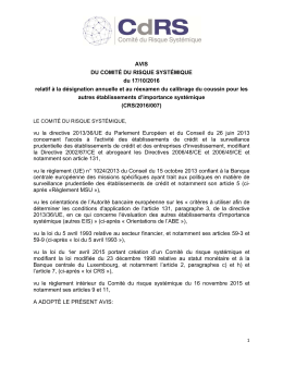 CRS/2016/007 - Banque centrale du Luxembourg