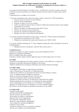 Fiche de poste - Saint Pardoux la Croisille