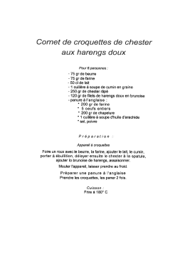 Cornet de croquettes de chester au hareng doux