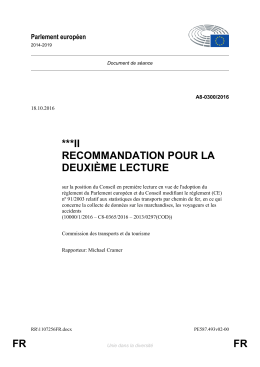FR FR ***II RECOMMANDATION POUR LA DEUXI&Egrave;ME LECTURE