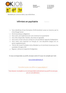 Infirmiers en psychiatrie