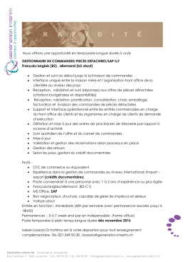 Gestionnaire commandes/Export/SAP h/f