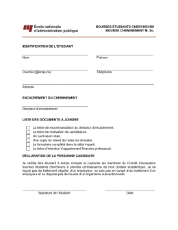 BOURSES ÉTUDIANTS CHERCHEURS BOURSE