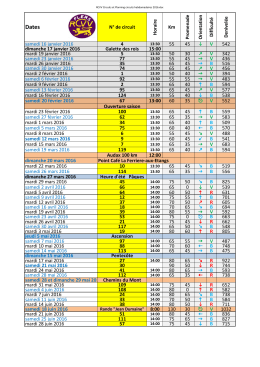 Planning des sorties hebdo